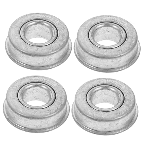 BESTonZON 4 Stück Rasenmaschinen Radlager Go Kart Lagerflansch Rasenmäher Rennteile Ausgewählte Rasenmäher Radlager Rasenmäher Lager Flanschkugellager Kugellager Stahl Silber von BESTonZON