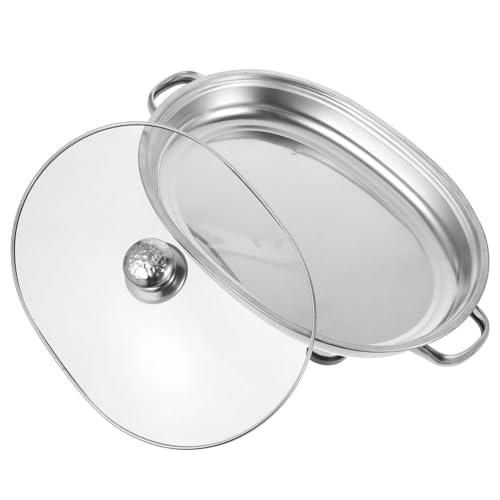 BESTonZON Grillpfanne Küchenlebensmittelhalter Kantinentablett Servierteller Edelstahl-Serviertablett Servierteller Buffet-Glas BESTonZON Grillpfanne Küchenlebensmittelhalter Kantinentablett Servierteller Edelstahl-Serviertablett Servierteller Buffet-Glas von BESTonZON
