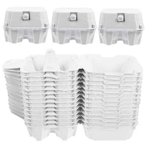 BESTonZON Groß 50 Stück Brei-Eier-Tablett Kühlschrank-Eierbehälter Eierkartons Zellstoff Reisezubehör Campingzubehör Eierhalter für Kühlschrank Ei-Bulk-Halter Mit Deckel Eierkorb BESTonZON Groß 50 Stück Brei-Eier-Tablett Kühlschrank-Eierbehälter Eierkartons Zellstoff Reisezubehör Campingzubehör Eierhalter für Kühlschrank Ei-Bulk-Halter Mit Deckel Eierkorb von BESTonZON