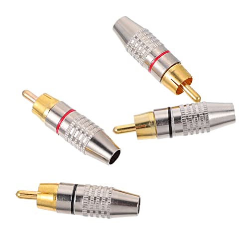 BESTonZON Metallstecker 4 Stück Audio- RCA Metall RCA stecker RCA-Stecker stoß Lautsprecher Videos Cinch-Stecker aus Metall Audiostecker aus Metall Lötfrei Steckdose BESTonZON Metallstecker 4 Stück Audio- RCA Metall RCA stecker RCA-Stecker stoß Lautsprecher Videos Cinch-Stecker aus Metall Audiostecker aus Metall Lötfrei Steckdose von BESTonZON