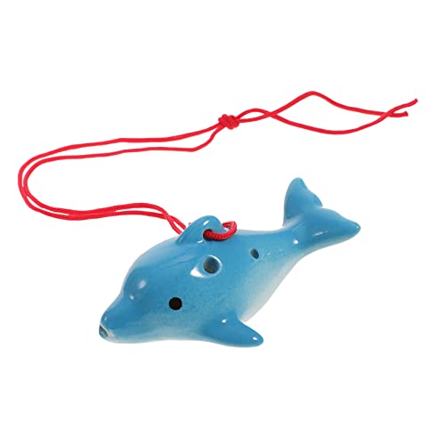 BESTonZON Okarina musikinstrumente musical instruments Flöte aus Keramik Kinder Halskette Spielzeuge Geschenke Anfänger Blasinstrument kreatives Ocarina-Blasinstrument Delfin Ton Xundi von BESTonZON