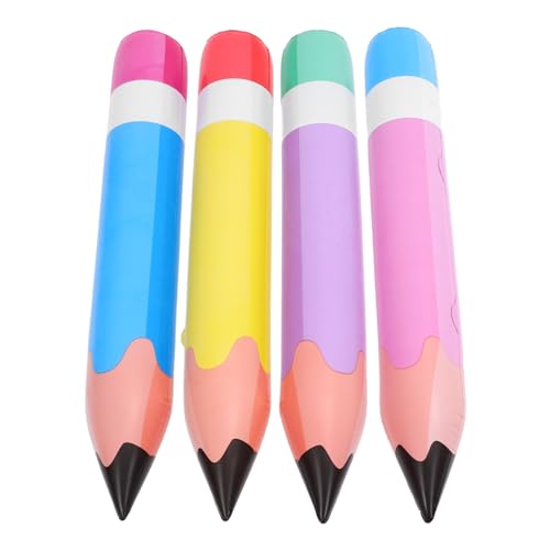 BESTonZON Riesiger Aufblasbarer Bleistift 4 Stück Lustiger Großer Neuartiger Bleistift Aufblasbare Buntstifte Zum Aufhängen Aufblasbarer Bleistift Klassenzimmer-Dekoration Für Den von BESTonZON