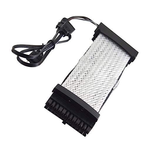 BESTonZON Verlängerungskabel Strimmer RGB-netzteilkabel RGB Kabel Verlängerung Netzteil Ummanteltes Kabel 24-poliges Kabel Leistung Der RGB-erweiterung Abs 24polig Zubehör Rechner Weiß von BESTonZON
