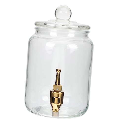 BESTonZON Weinflasche Aus Glas Verschlossenes Vorratsglas Getränkespender Aus Glas Einmachglas Aus Glas Wasserspender Aus Glas Verschlossene Flasche Saft Kann Glas + Kupfer Glasflasche BESTonZON Weinflasche Aus Glas Verschlossenes Vorratsglas Getränkespender Aus Glas Einmachglas Aus Glas Wasserspender Aus Glas Verschlossene Flasche Saft Kann Glas + Kupfer Glasflasche von BESTonZON