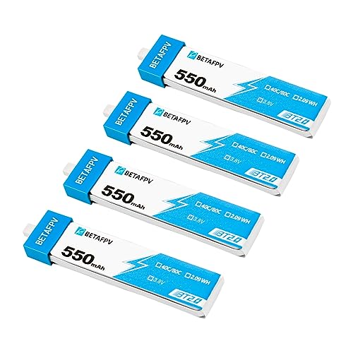 BETAFPV 4pcs BT2.0 550mAh 1S Battery 3.8V 40C/80C Lipo Battery with BT2.0 Connector Compatible for 75-85mm 1S FPV Racing Whoop Drone Quadcopters Like Meteor75 Pro FPV Drone BETAFPV 4pcs BT2.0 550mAh 1S Battery 3.8V 40C/80C Lipo Battery with BT2.0 Connector Compatible for 75-85mm 1S FPV Racing Whoop Drone Quadcopters Like Meteor75 Pro FPV Drone von BETAFPV