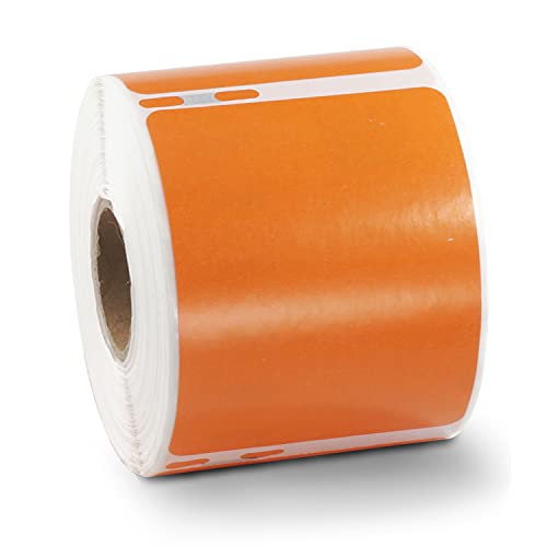 BETCKEY - 1 Große Rolle Orange Versandetiketten/Namensschilder (Groß) Kompatibel mit DYMO 99014(S0722430), 54mm x 101mm, 240 Farbige Etiketten für LabelWriter 450 Serie und 4XL von BETCKEY