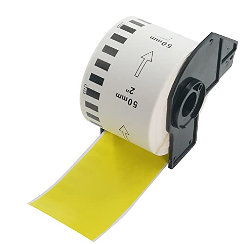 BETCKEY - 1 Rolle DK-22223 Endlosetiketten (Papier) Kompatibel mit Brother, 50mm x 30.48m, 1 Farbige Etiketten Gelb für Brother QL Etikettendrucker von BETCKEY