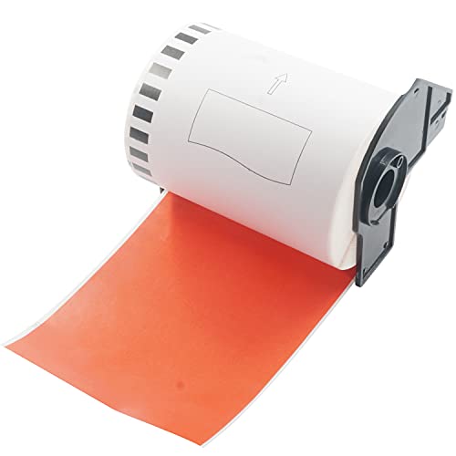 BETCKEY - 1 Rolle DK-22243 Endlose-Versandetiketten (Papier) Kompatibel mit Brother, 102mm x 30.48m, 1 Farbige Etiketten Rot für Brother QL Etikettendrucker von BETCKEY