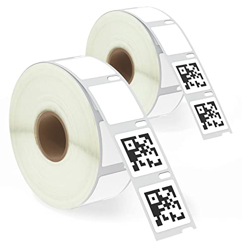 BETCKEY - 2 Rollen Ablösbar Mehrzwecketiketten Kompatibel mit DYMO S0929120, 25mm x 25mm, 1500 Selbstklebende Etiketten für LabelWriter 450, 4XL NICHT passend 550 oder 5XL von BETCKEY