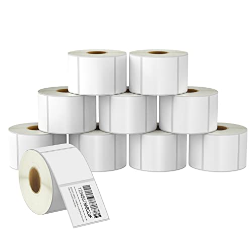 BETCKEY - 51mm x 51mm(2 in x 2 in) Perforierte Quadratische QR Code Thermoetiketten Kompatibel mit Zebra und weiteren Druckern [10 Rollen/7500 Etiketten] von BETCKEY