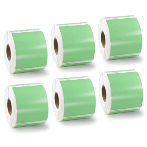 BETCKEY - 6 Große Rollen Grün Mehrzwecketiketten Kompatibel mit DYMO 99015(S0722440), 54mm x 70mm, 2400 Farbige Etiketten für LabelWriter 450 Serie und 4XL von BETCKEY