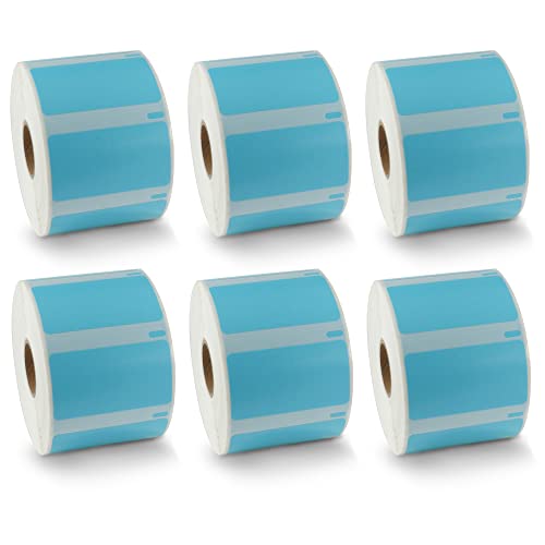BETCKEY - 6 Rollen Blau Mehrzwecketiketten Kompatibel mit DYMO 11354(S0722540), 57mm x 32mm, 6000 Farbige Etiketten für LabelWriter 450 Serie und 4XL von BETCKEY