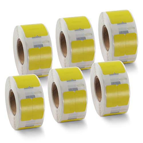 BETCKEY - 6 Rollen Gelb Mehrzwecketiketten (Klein) Kompatibel mit DYMO 11353(S0722530), 13mm x 25mm, 6000 Farbige Etiketten für LabelWriter 450 Serie und 4XL von BETCKEY