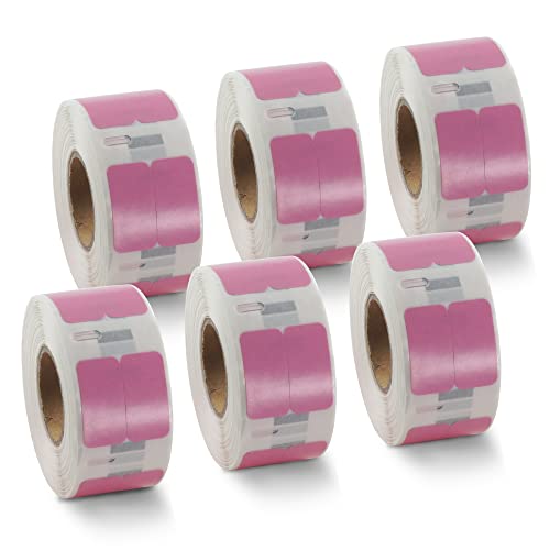 BETCKEY - 6 Rollen Rosa Mehrzwecketiketten (Klein) Kompatibel mit DYMO 11353(S0722530), 13mm x 25mm, 6000 Farbige Etiketten für LabelWriter 450 Serie und 4XL von BETCKEY