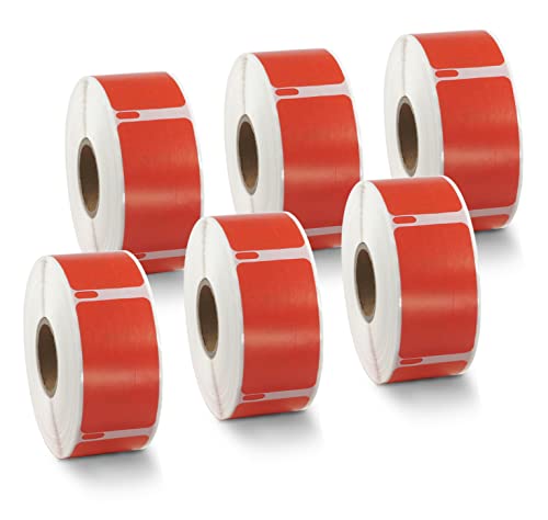 BETCKEY - 6 Rollen Rot Mehrzwecketiketten/Rücksendeetiketten Kompatibel mit DYMO 11355(S0722550), 19mm x 51mm, 3000 Farbige Etiketten für LabelWriter 450 Serie und 4XL von BETCKEY