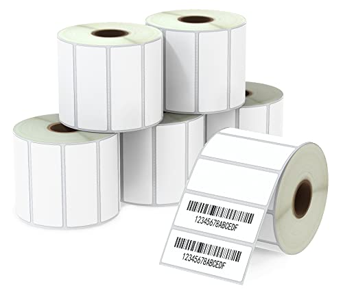 BETCKEY - 67mm x 25mm(2,625 in x 1 in) Perforierte Dateiordner/Adresse Thermoetiketten Kompatibel mit Zebra und weiteren Druckern [6 Rollen/12000 Etiketten] von BETCKEY