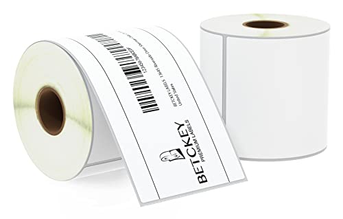 BETCKEY - 76mm x 127mm(3 in x 5 in) Perforierte Mehrzweck/Großer Versand Thermoetiketten Kompatibel mit Zebra und weiteren Druckern [2 Rollen/700 Etiketten] von BETCKEY