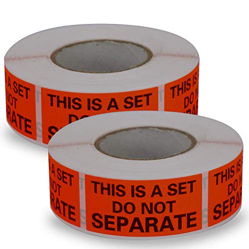 BETCKEY - Package Stickers 25mm x 50mm(1" x 2"), 1000 Rotes Paket Warnung Aufkleber für keine Trennung, THIS IS A SET DO NOT SEPARATE", Achtung Versandaufkleber Paketaufkleber 2 Rollen von BETCKEY