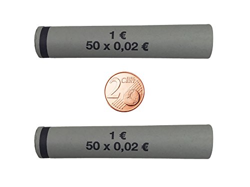 3703 MÜNZHÜLSEN - Münzrollenpapier vorgefertigt und gerollt für 2 Cent (120er Pack) A von BETEC