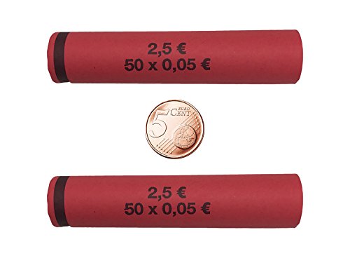 3704 MÜNZHÜLSEN - Münzrollenpapier vorgefertigt und gerollt für 5 Cent (112er Pack) A von BETEC
