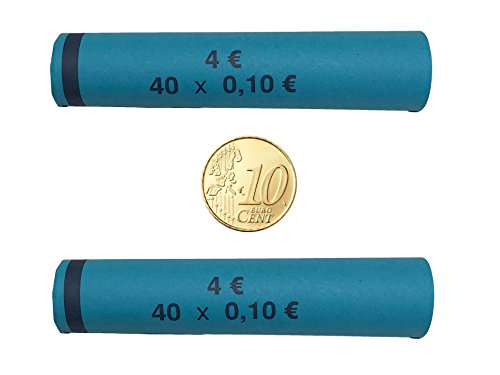 3705 MÜNZHÜLSEN - Münzrollenpapier vorgefertigt und gerollt für 10 Cent (128 er Pack) von BETEC