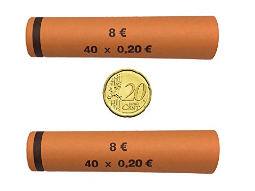 3706 MÜNZHÜLSEN - Münzrollenpapier vorgefertigt und gerollt für 20 Cent (128er Pack) A von BETEC