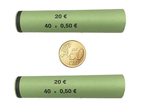 3707 MÜNZHÜLSEN - Münzrollenpapier vorgefertigt und gerollt für 50 Cent (120er Pack) A von BETEC