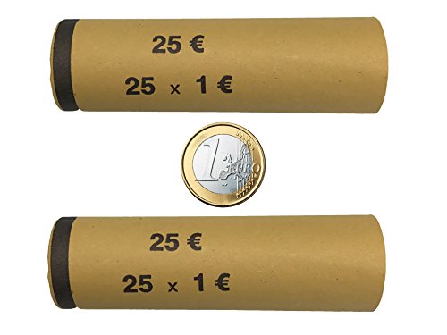 3708 MÜNZHÜLSEN - Münzrollenpapier vorgefertigt und gerollt für 1 Euro (128er Pack) A von BETEC