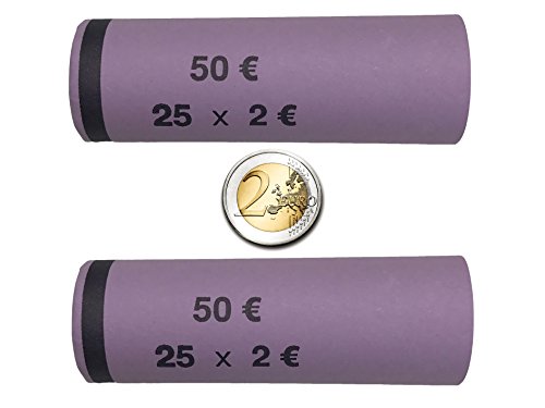 3709 MÜNZHÜLSEN - Münzrollenpapier vorgefertigt und gerollt für 2 Euro (128er Pack) A von BETEC