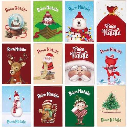 BETESSIN 12 Stück Mini Notizblöcke Weihnachten - 10x7cm Kleines Notizbuch aus Italienisch - Kleinigkeiten für Adventskalender Füllung Kinder - Kleine Geschenke für Schüler, Kollegen zu Weihnachten BETESSIN 12 Stück Mini Notizblöcke Weihnachten - 10x7cm Kleines Notizbuch aus Italienisch - Kleinigkeiten für Adventskalender Füllung Kinder - Kleine Geschenke für Schüler, Kollegen zu Weihnachten von BETESSIN