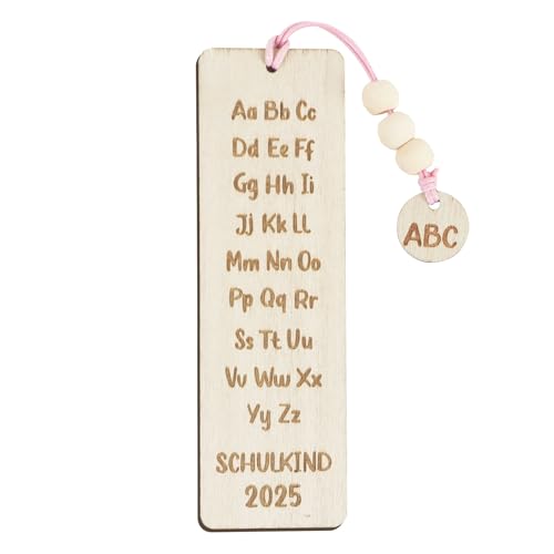 BETESSIN Lesezeichen Kinder Einschulung Mädchen - Schulkind 2025 Lesezeichen Holz mit Alphabet A-Z - Schultüte Füllung Ideen - Lesehilfe Kinder 1 Klasse - Einschulung Geschenk für Mädchen & Jungen BETESSIN Lesezeichen Kinder Einschulung Mädchen - Schulkind 2025 Lesezeichen Holz mit Alphabet A-Z - Schultüte Füllung Ideen - Lesehilfe Kinder 1 Klasse - Einschulung Geschenk für Mädchen & Jungen von BETESSIN
