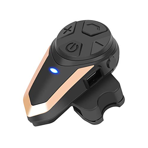 BETOWEY Motorrad Headset, BT-S3 Motorradhelm Kopfhörer Bluetooth Helm Headset Kommunikationssystem für Motorräder (Einzel Set, Gold) von BETOWEY