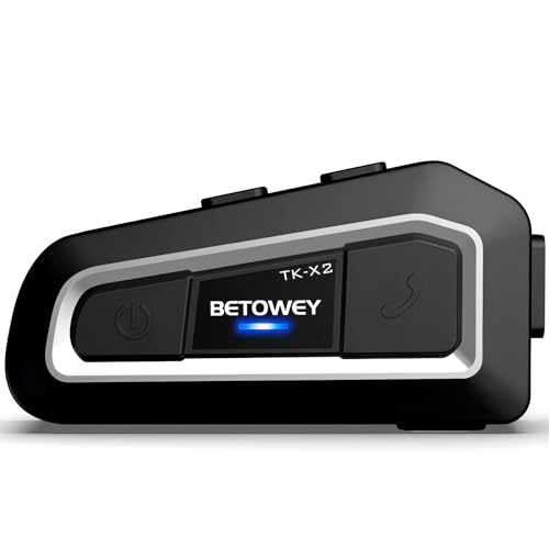 BETOWEY Motorradhelm Headset, TK-X2 Motorrad-Intercom mit 1000m Reichweite, FM-Radio, Geräuschunterdrückung BETOWEY Motorradhelm Headset, TK-X2 Motorrad-Intercom mit 1000m Reichweite, FM-Radio, Geräuschunterdrückung von BETOWEY
