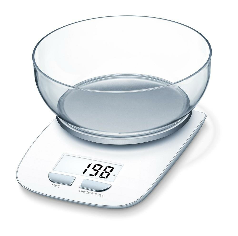 BEURER KS 25 ex Küchenwaage mit 1,2 Liter Wiegeschüssel (3 kg Tragkraft, 1g Wiegepräzision, LCD-Anzeige, Zuwiegefunktion) von BEURER
