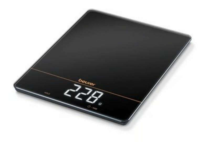 BEURER Küchenwaage KS 34 Limited Edition (digital, Tragkraft 15 kg, 1 g Wiegepräzision, Hold-Funktion, Magic-LED-Display, Glasoberfläche, Tara-Zuwiegefunktion, Abschaltautomatik, inkl. 4x 1,5V Batterie AAA) von BEURER