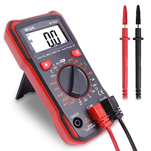 9 in 1 Multimeter Digital,BEVA Spannungsprüfer mit Automatischem Bereich bis zu 600V,Stromzähler für AC/DC Spannung/DC Strom/Widerstand/Diode,Batterietester Durchgangsprüfer von BEVA