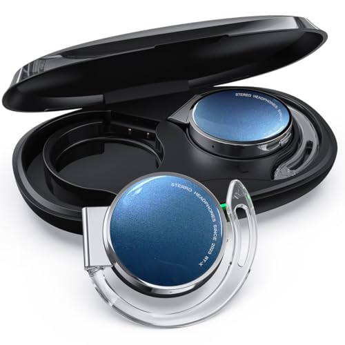 Wireless Bluetooth Kopfhörer On Ear, Open Ear Kopfhörer Kabellos Buetooth, 15 Stunden Musikwiedergabe, Clip On Kopfhörer, Leicht und Angenehm zu Tragen, Bluetooth Kopfhörer Over-Ear, für Work (Blau) von BEVCEFCC