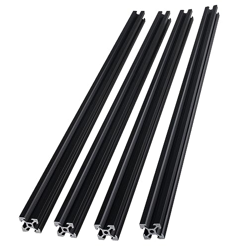 BEVDICNC 2020 400mm Aluminium Extrusion Profil T Typ 4 Stück Schwarz Europäischer Standard Eloxierte Linearschiene Aluminiumprofilextrusion für DIY 3D-Drucker und CNC-Maschinen von BEVDICNC