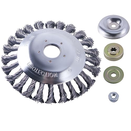 BEVDICNC Drahtbürste 150*25mm 16 Zoll Zubehör 36 Litzen Stahldraht Konisch zum Unkrautjäten von Moos Unkraut Brombeere im Garten BEVDICNC Drahtbürste 150*25mm 16 Zoll Zubehör 36 Litzen Stahldraht Konisch zum Unkrautjäten von Moos Unkraut Brombeere im Garten von BEVDICNC