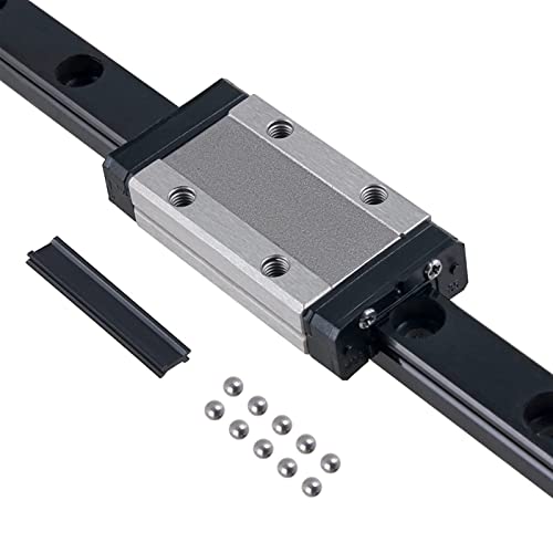 BEVDICNC MGN12H 250mm Linearführung 1 Stück Schwarz lineare Gleitgitter mit 1 Stück MGN12H Wagenblock Stahlkugeln Grenzblöcke für 3D Drucker CNC XYZ DIY Graviermaschine von BEVDICNC