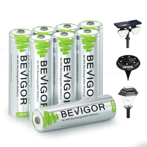 BEVIGOR 8 Stück 1000mAh 1.2V wiederaufladbare Solar-Batterien, leistungsstarke AA NI-MH-Akkus, geeignet für Außen-Solarleuchten, Lichterketten BEVIGOR 8 Stück 1000mAh 1.2V wiederaufladbare Solar-Batterien, leistungsstarke AA NI-MH-Akkus, geeignet für Außen-Solarleuchten, Lichterketten von BEVIGOR