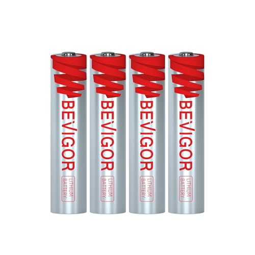 BEVIGOR AAA Lithium-Batterien 4 Stück, 1.5V 1200mAh High Capacity AAA-Batterien, Nicht Wiederaufladbare AAA-Batterien, Geeignet Für Taschenlampen, Spielzeug und Andere Arten von Haushaltsgeräten von BEVIGOR