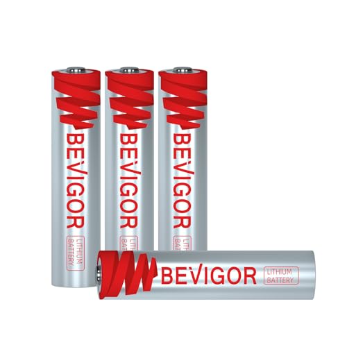 BEVIGOR AAA Lithium-Batterien 4 Stück, 1.5V 1200mAh High Capacity AAA-Batterien, Nicht wiederaufladbare Batterien, geeignet für Taschenlampen, Spielzeug und andere Arten von Haushaltsgeräten von BEVIGOR