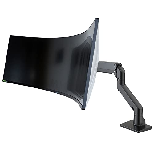 Robuster Aluminium-Gasfeder-Monitorarm für Flach-/Ultrawide-/Cruved Monitore 86,4–124,5 cm und Neue 144,8 cm Bildschirme, Tragkraft bis zu 20 kg, Schwarz von BEWISER