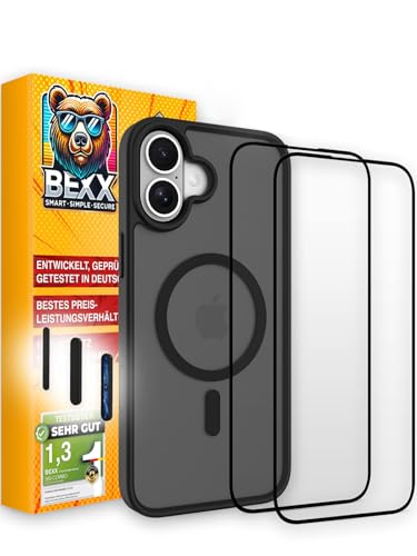 BEXX 360 Guard | Rundum-Sorglos-Paket | Für iPhone 16 Plus | Stoßfeste Hülle + 2X 9H Hochleistungs Schutzgläser | Maximaler Rundumschutz | Für MagSafe von BEXX smart simple secure