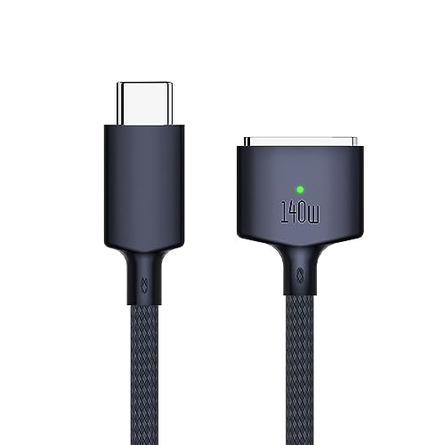 BEYEE 140W USB-C auf magnetisches 3-Kabel, kompatibel mit MacBook Air (M2, 2022) MacBook Pro 14" 16"(M2, 2023), MacBook Pro 14" 16"(M1, 2021), Safe 3 Ladekabel für MacBook 6.6ft (Mitternacht) von BEYEE