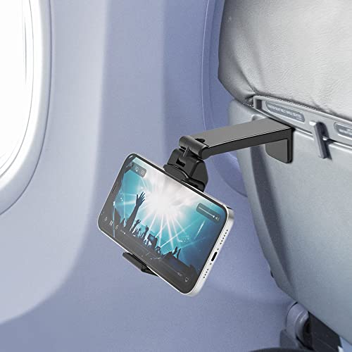 BEYOND CELL Travel Essentials for Flying, Universal Seat Back Tray Table Hands Free Phone Clip Halter, Travel Must Haves, verstellbare Taschengröße, kompatibel mit iPhone und Android von BEYOND CELL