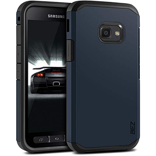 BEZ® Hülle für Xcover 4 Hülle, Xcover 4S Hülle, hülle Stoßfestes Kompatibel für Samsung Galaxy Xcover 4 / 4s, [Heavy Duty Serie] Outdoor Dual Layer Armor Case Schutzhülle Robuste - Dunkelblau von BEZ