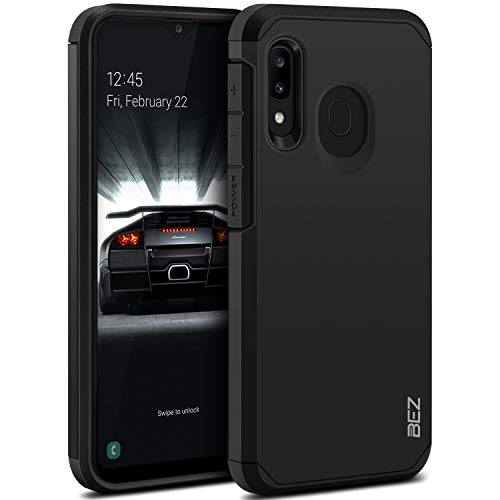 BEZ Handyhülle für Samsung A20e Hülle, Tasche Stoßfestes Kompatibel für Samsung Galaxy A20e, [Heavy Duty Serie] Outdoor Dual Layer Armor Case Handy Schutzhülle Robuste, Schwarz von BEZ