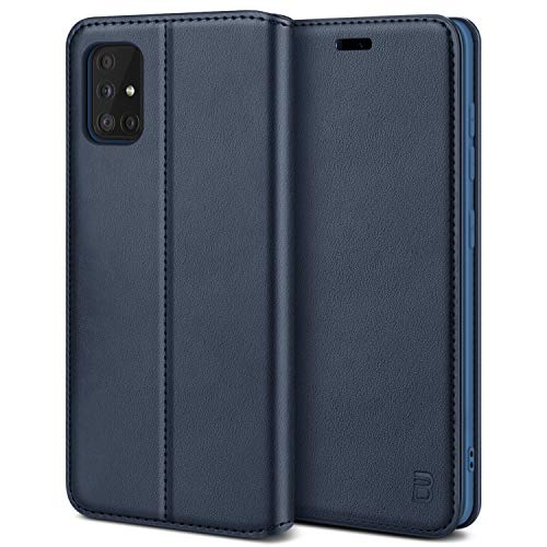 BEZ Handyhülle für Samsung A51 Hülle, Premium Tasche Kompatibel für Samsung Galaxy A51, Schutzhüllen aus Klappetui mit Kreditkartenhaltern, Ständer, Magnetverschluss, Navy Blau BEZ Handyhülle für Samsung A51 Hülle, Premium Tasche Kompatibel für Samsung Galaxy A51, Schutzhüllen aus Klappetui mit Kreditkartenhaltern, Ständer, Magnetverschluss, Navy Blau von BEZ
